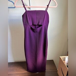 Purple Bodycon Tea length Dress